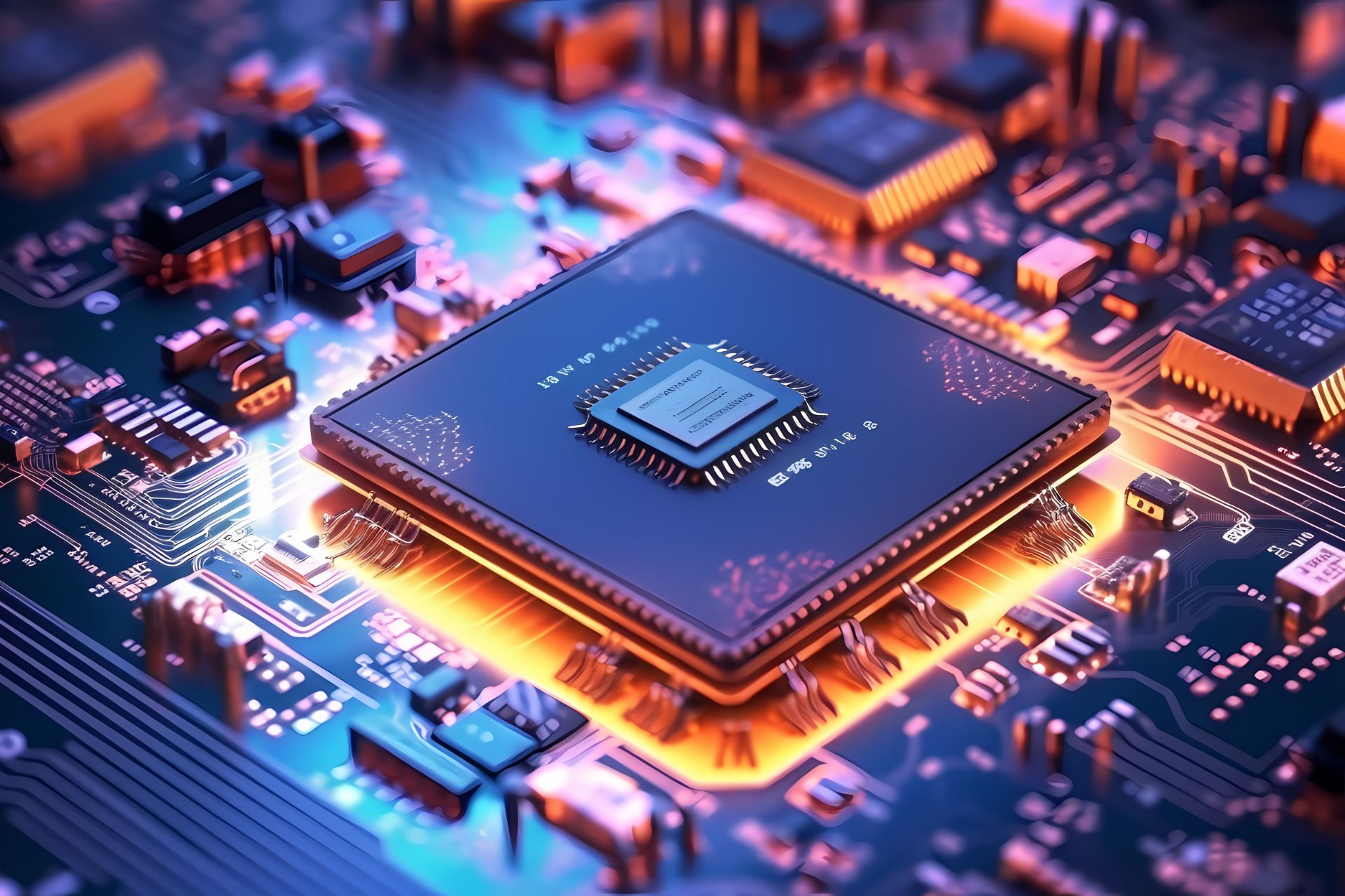 a photo of a computer chip